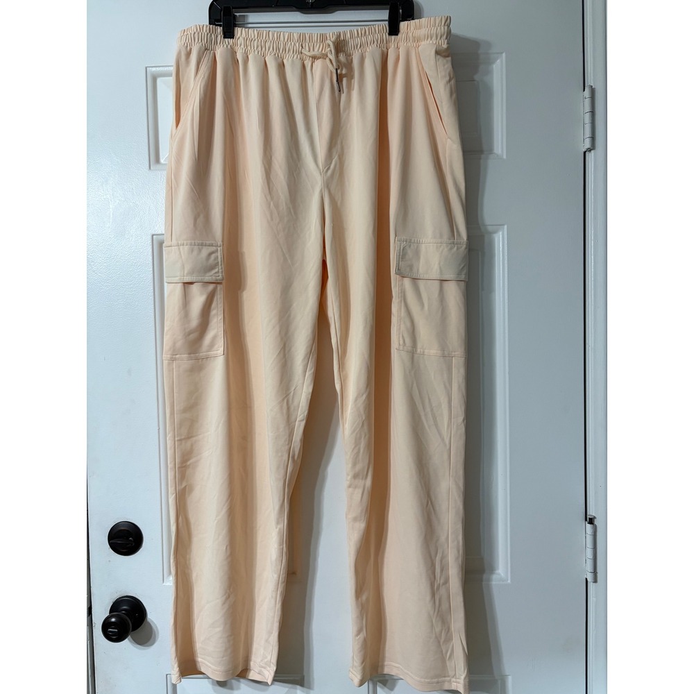 Just Be Yourself | Plus size Cargo Jogger Pants Straight Leg | 3XL || Peach|